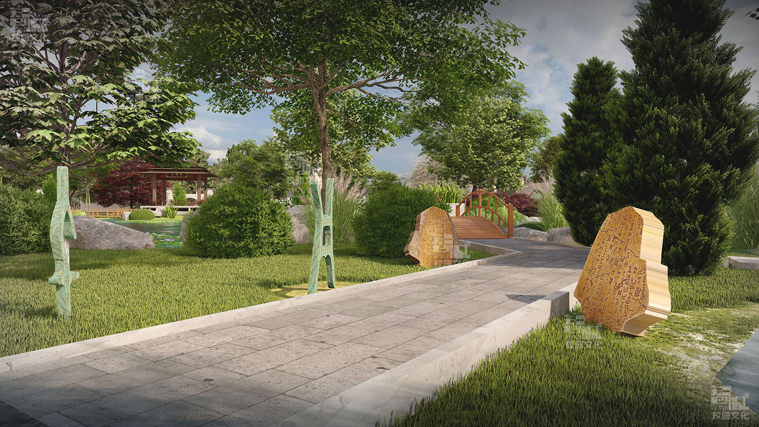 甘肃张掖中学中华文明园建设设计效果图 甘肃张掖中学中华文明园建设设计效果图