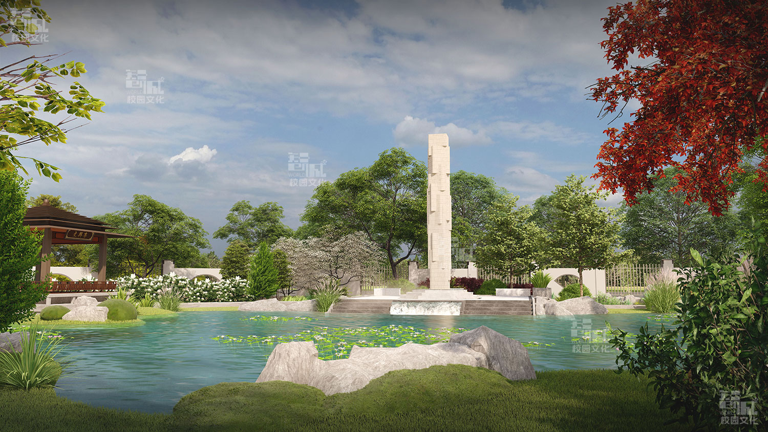 甘肃张掖中学中华文明园建设设计效果图 甘肃张掖中学中华文明园建设设计效果图