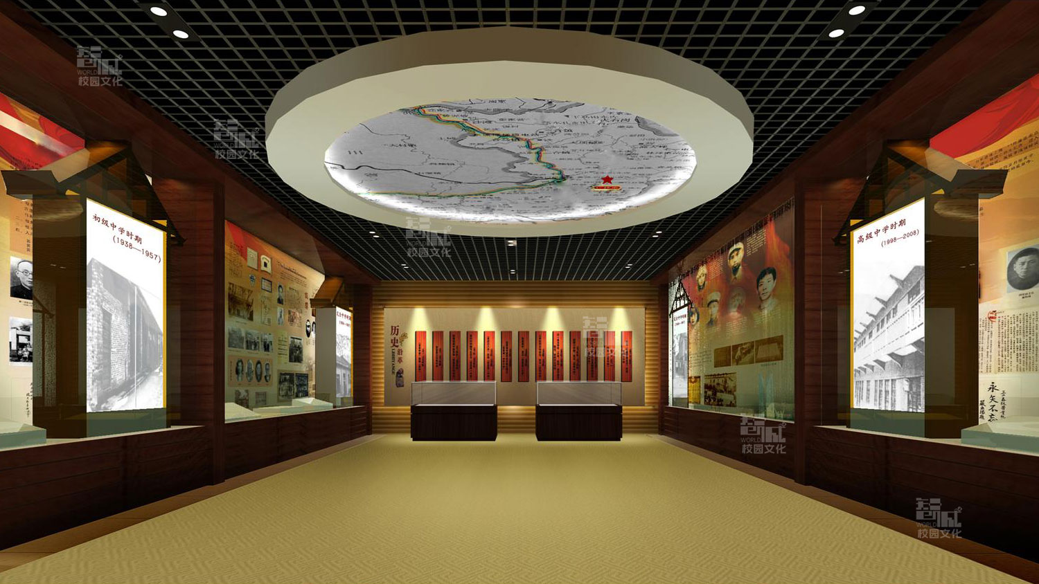 广西桂林永福中学校史馆建设设计效果图